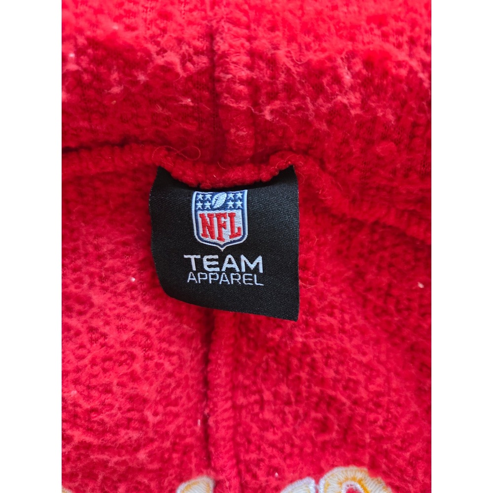 NFL Team Apparel Kansas City Chiefs Sherpa Fleece Hooded Union Suit Red Unisex - Picture 4 of 11